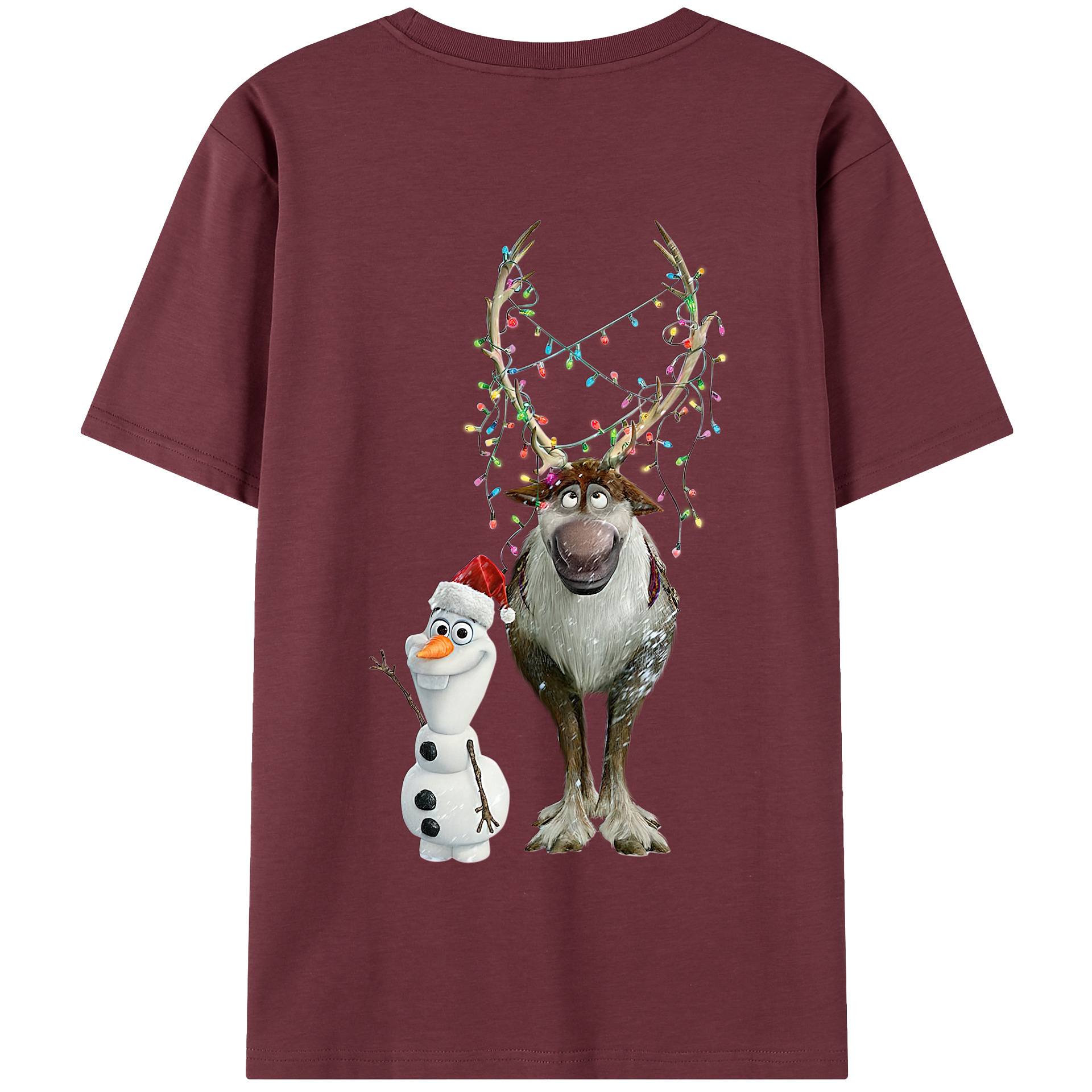 （画像用） アナと雪の女王 アンナ エルサ Frozen Anna Elsa 綿100％半袖Tシャツ（背面プリント）